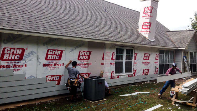 Hiram siding installation in progress